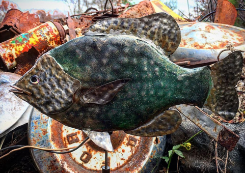 metal crappie fish art