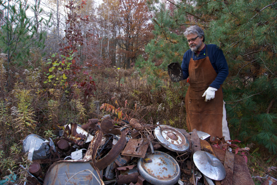 joe with scrap pile