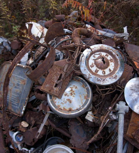 scrap metal pile for art project