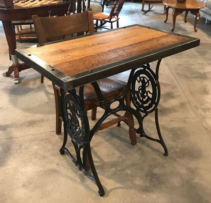 antique sewing machine table